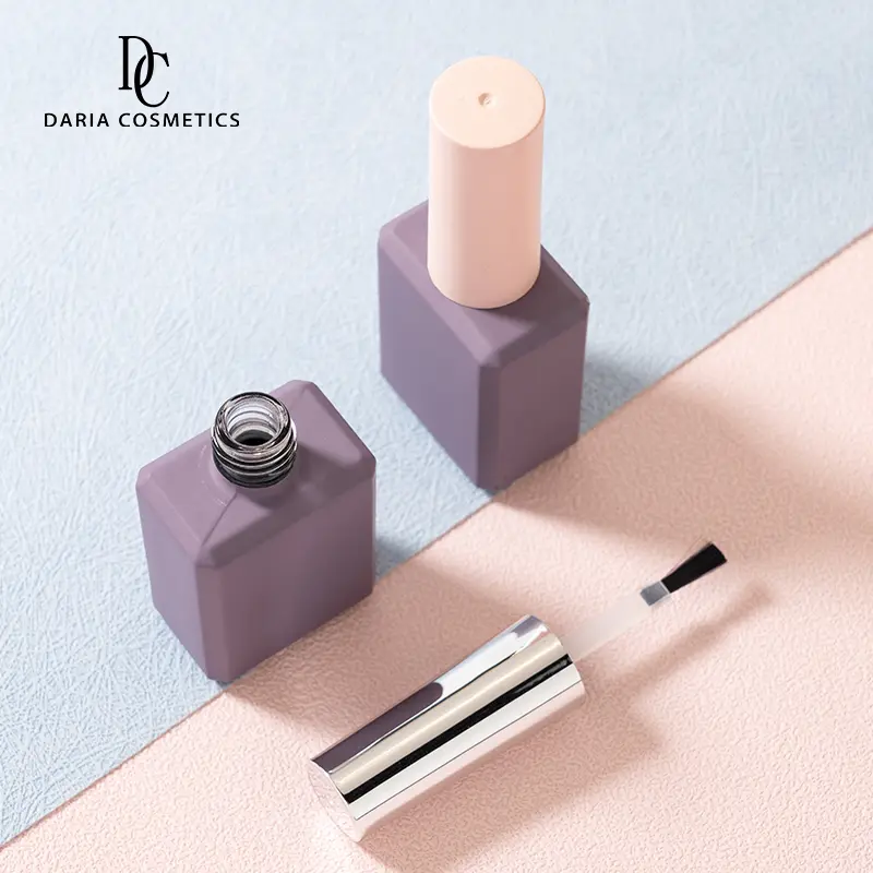 Logo Printing 11ml Empty Square Glass Bottle For Gel Nail Polish - Image 3