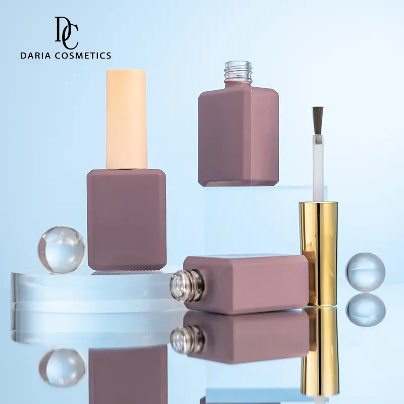 Logo Printing 11ml Empty Square Glass Bottle For Gel Nail Polish - Image 2