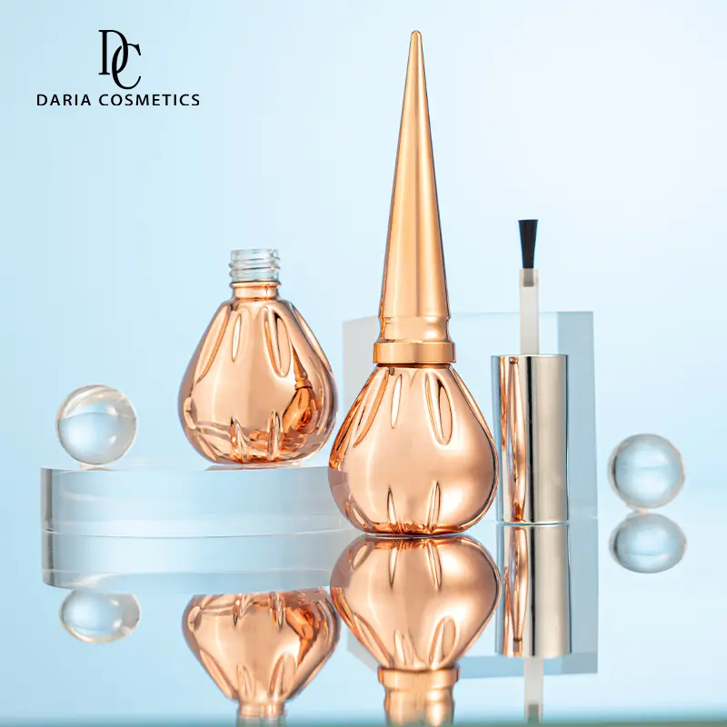 Luxury Electroplate 15ml Empty Nail Gel Polish Glass Bottle - Image 2