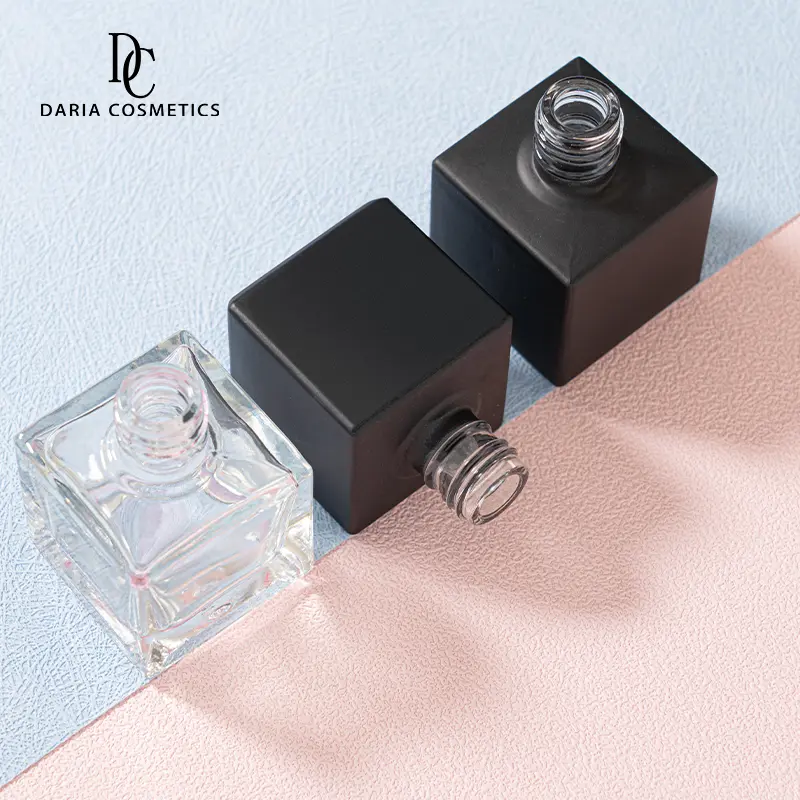 High Quality 7ml Square Glass Black Bottle Gel Nail Polish - Image 2