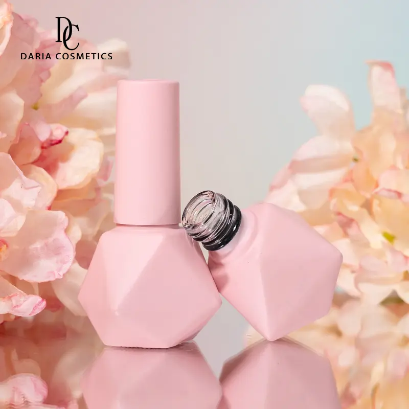 Custom Logo Printing Unique Pink 8ml Gel Nail Polish Bottle - Image 2