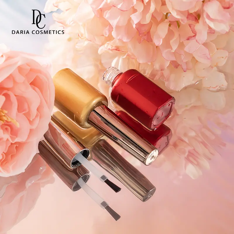 High Quality 9ml Round Shape Empty Gold Nail Polish Bottle - Image 4