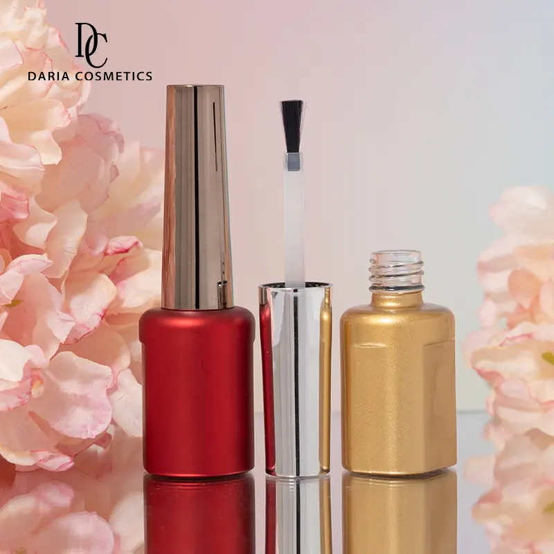 High Quality 9ml Round Shape Empty Gold Nail Polish Bottle - Image 2