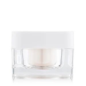 Clear Square Empty Double Wall Cosmetic Plastic Jar With Lid